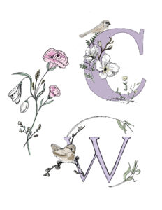 illustrations monograms and flowers